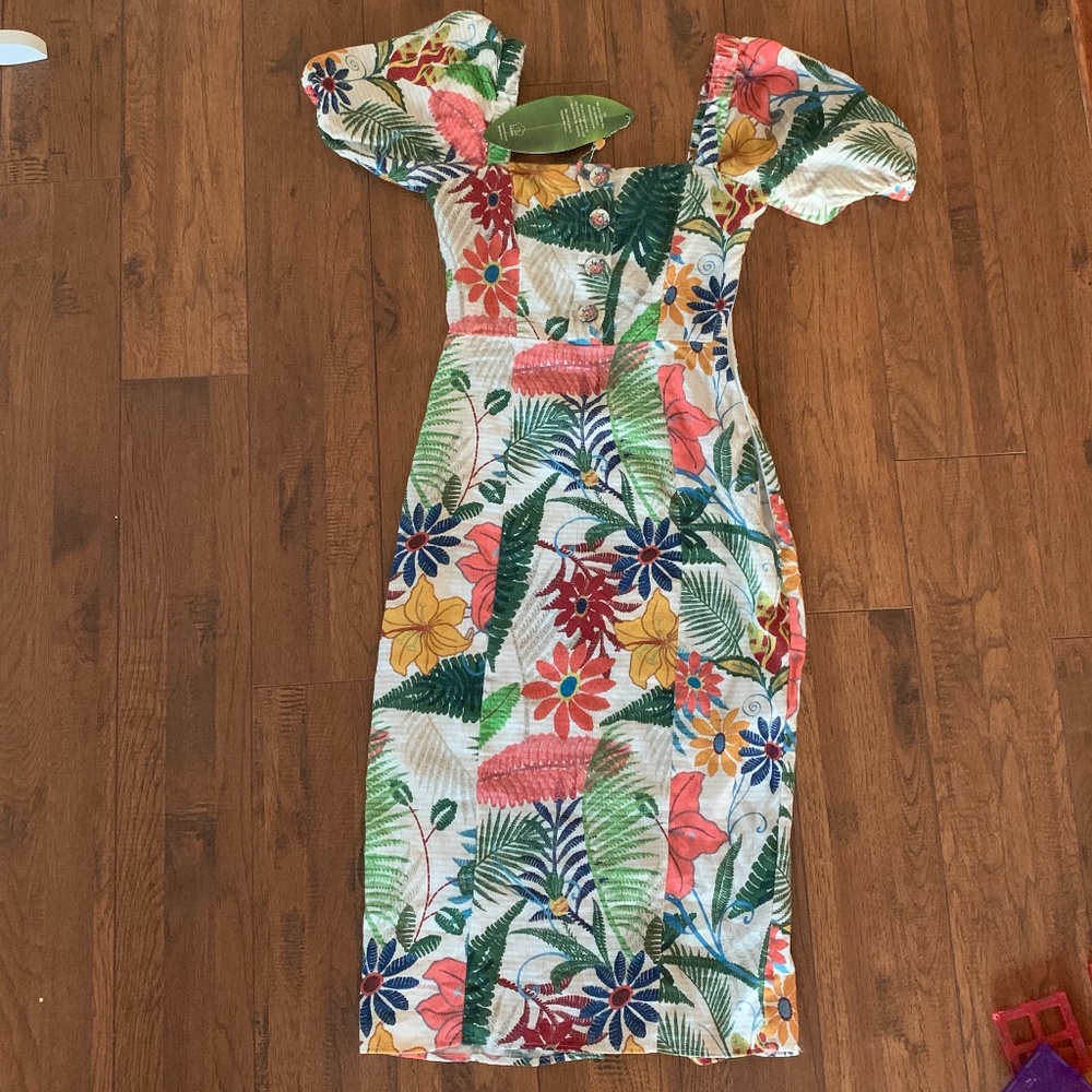 XS Floral Design Dress from Farm Rio Anthropologie